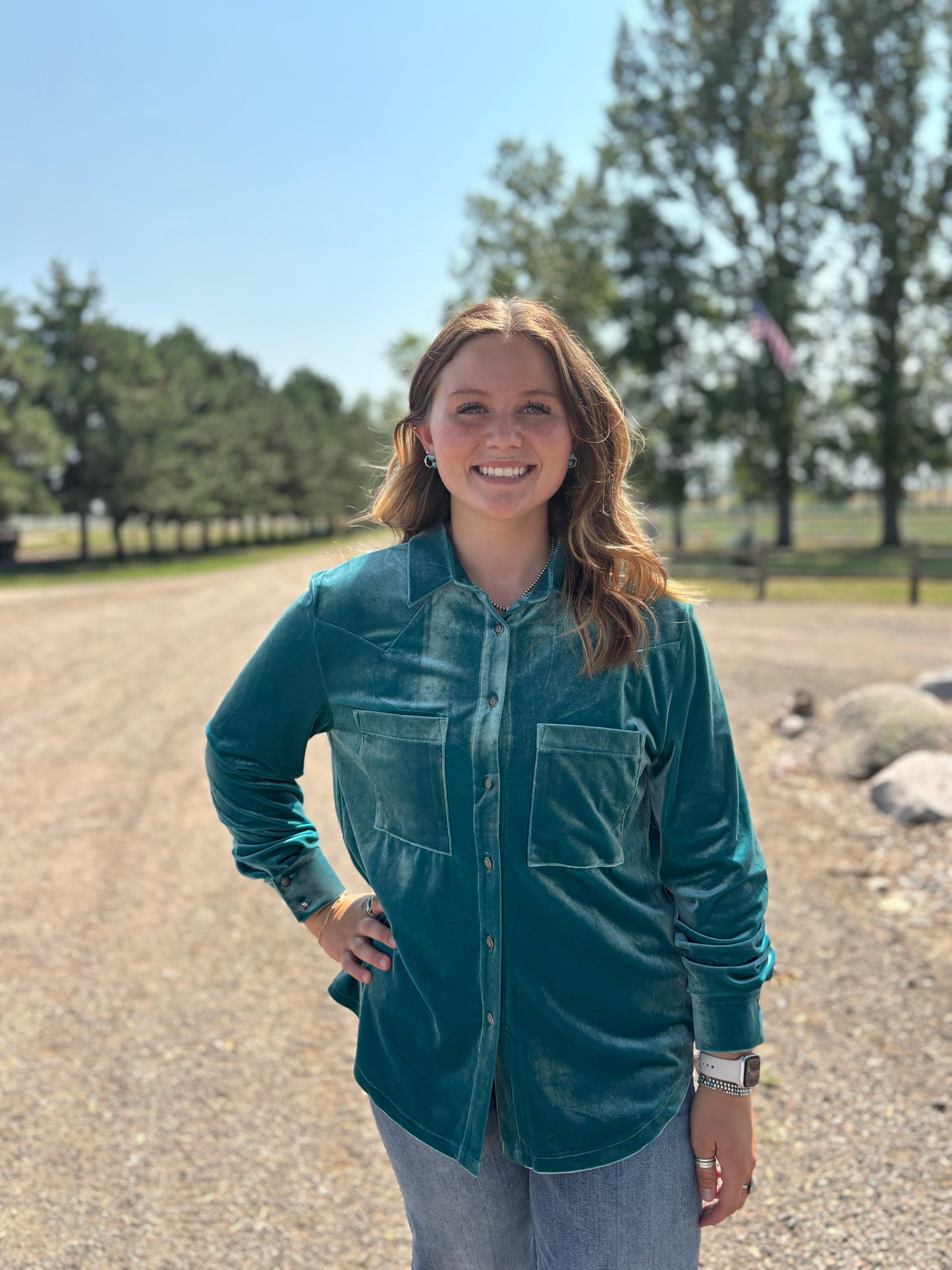 Tasha Polizzi - Turquoise Barrington Blouse