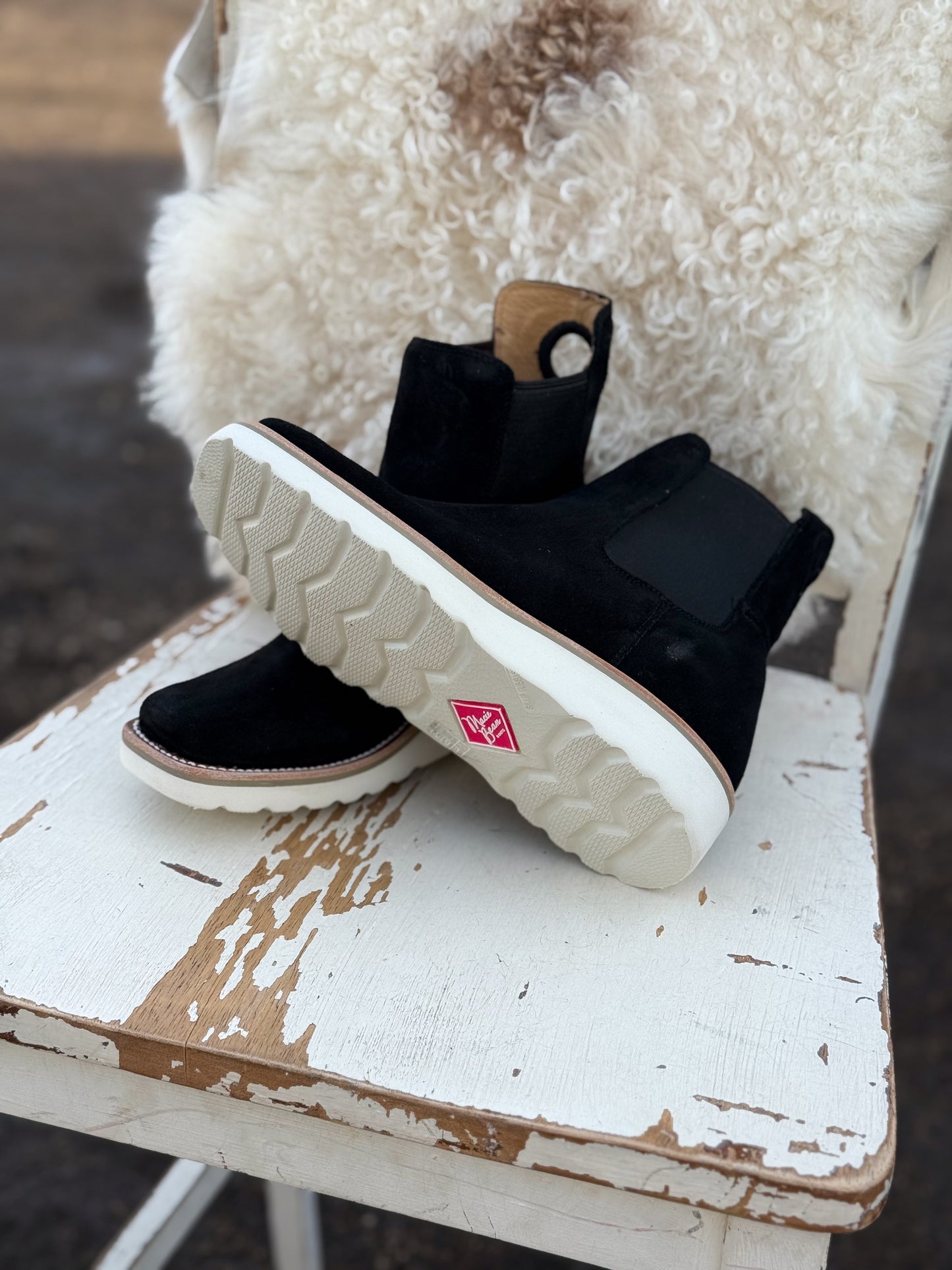 Macie Bean Black Suede Swedge