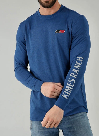 Kimes Ranch Men’s K1 Long Sleeve Tech Tee - Navy Heather