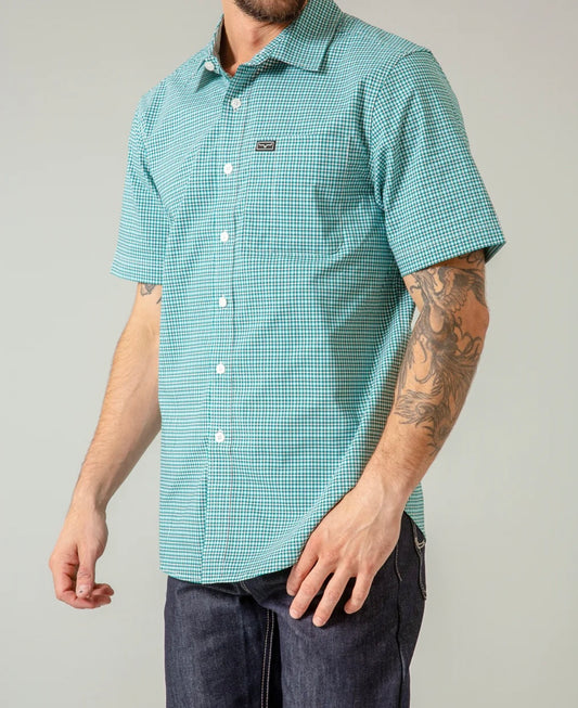 Kimes Ranch Men’s Chute Mini Check Dress Shirt - Teal