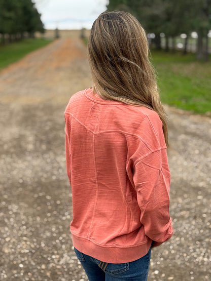 Kimes Ranch - Gina Pullover - Muted Red