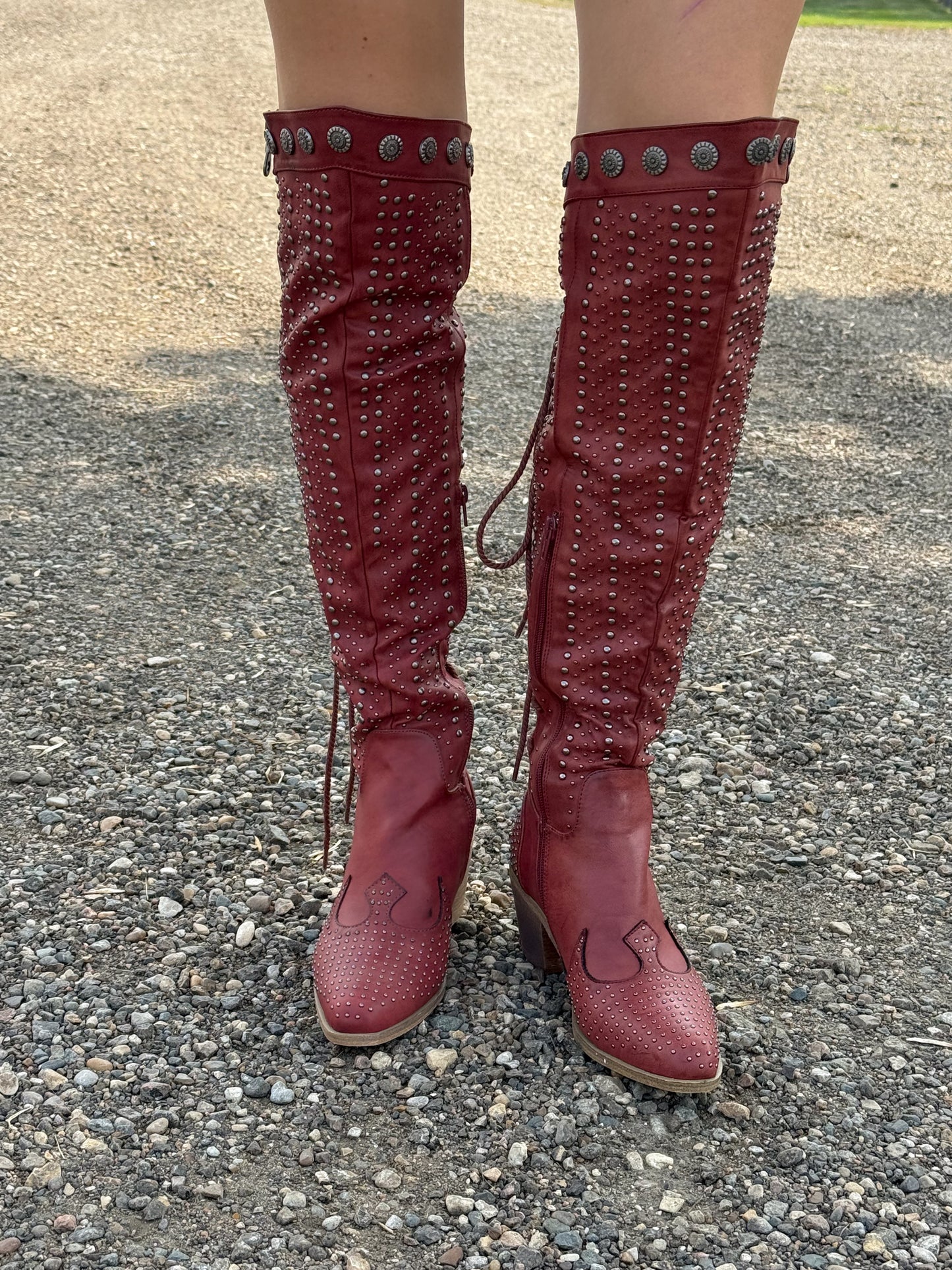 L&B Tall Red Boots