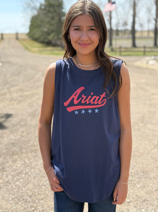 The Ariat Retro Tank Navy