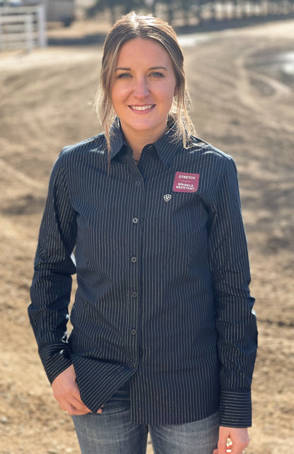 Ariat - Women’s Kirby Stretch Shirt - Dark Navy w/Silver