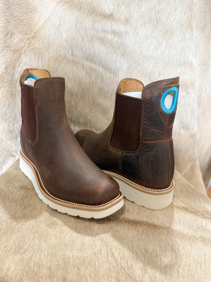 Macie Bean - Distressed Bison - Wedged Bootie