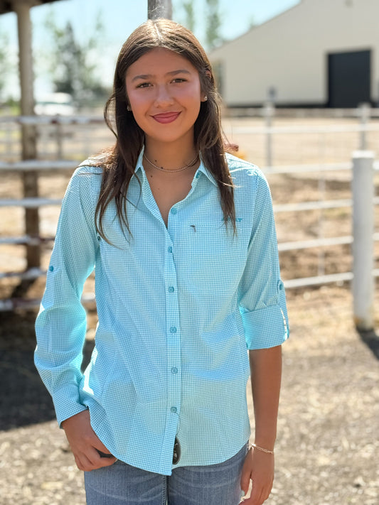 Ariat - Womens Venttek Shirt - Peacock Blue Check