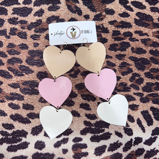 Tri Heart Earrings