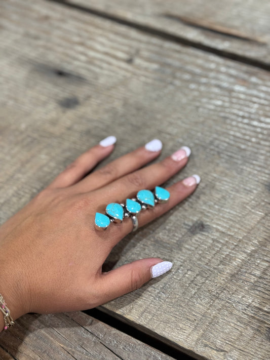 5 Stone Turquoise Ring