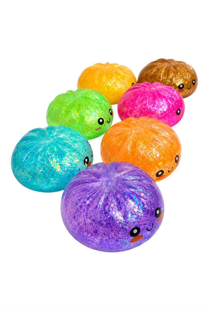 Dumpling Mystery Box Dumpling Squishy Large with steamer box: Glitter