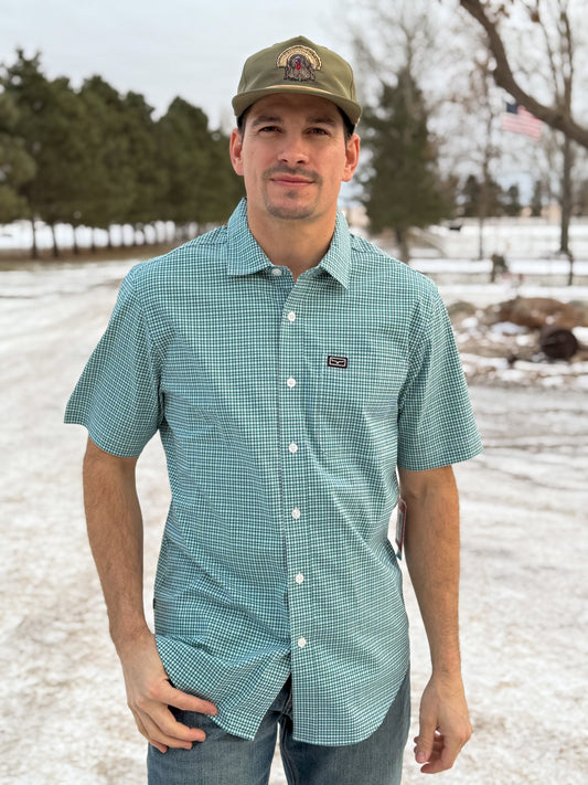 Kimes Ranch - Men’s Chute Mini Check - Teal