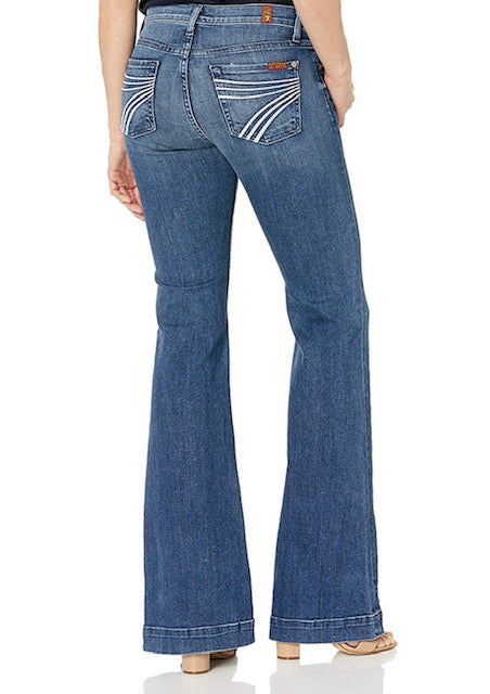7 For All Mankind - Dojo Lake Blue with White Stitch - Tailorless