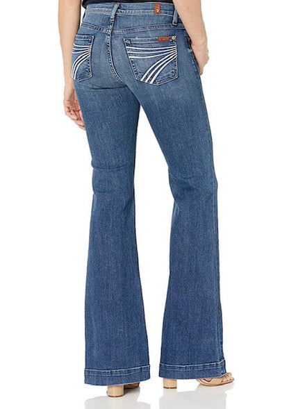 7 For All Mankind - Dojo Lake Blue with White Stitch - Tailorless