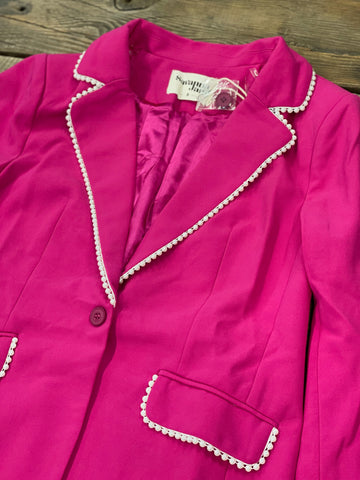 The Pearl Blazer - Hot Pink