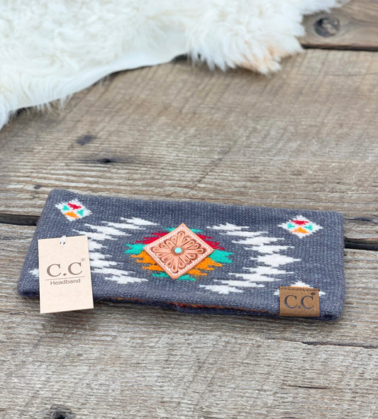 CC Concho Headband - Gray