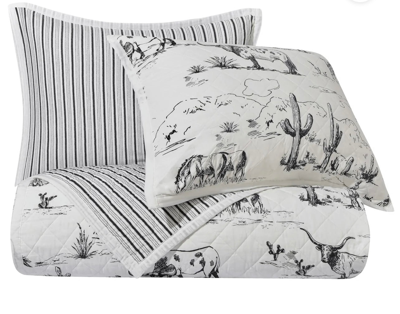 Western Reversible Quilt Set - Twin