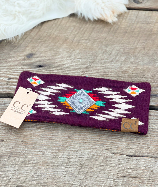 CC Concho Headband - Dark Berry