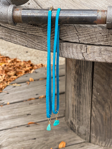 The Leather with Turquoise Drop Necklace